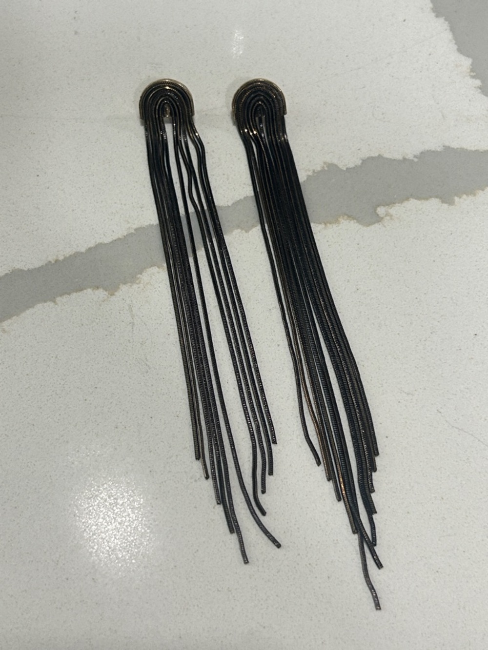 Black Long Fringe Drop Earrings - Chic Statement